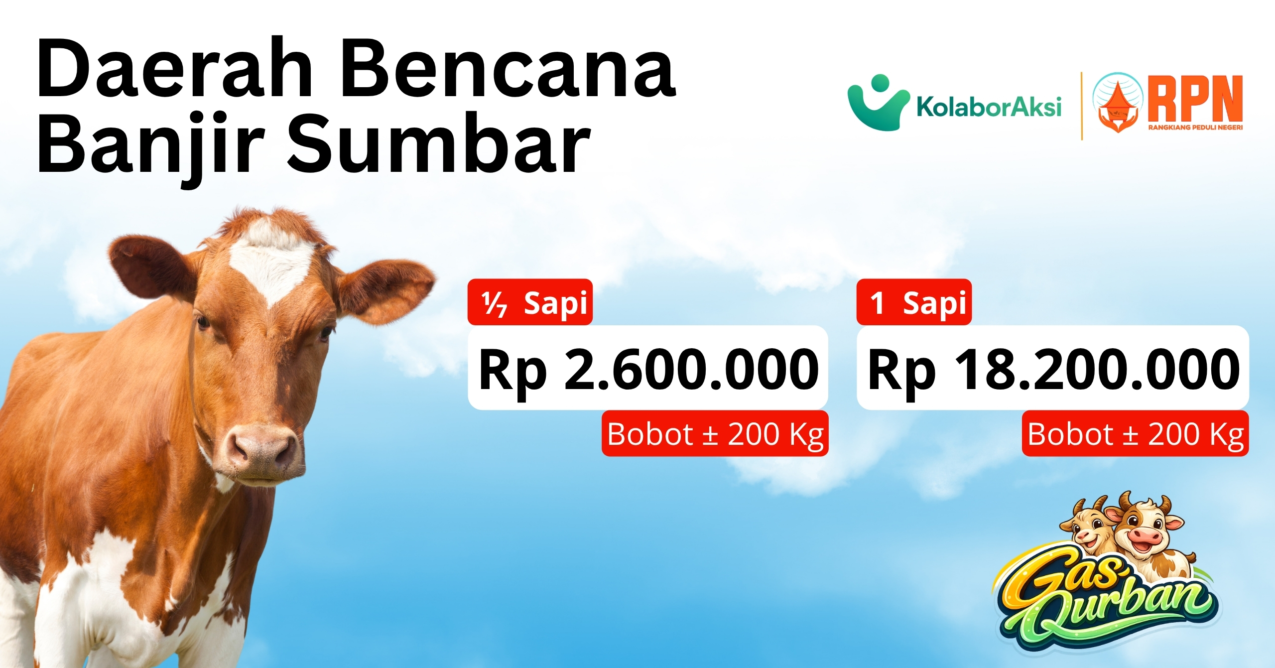 Qurban 1/7 Sapi | Tipe Sumbar